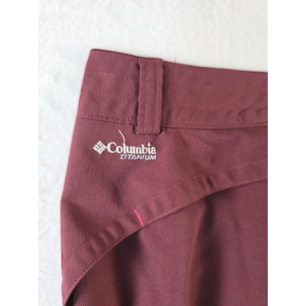 Columbia Titanium Capri Pants Omni-Shade Packable Hiking Size 4 Burgundy Outdoor - Picture 8 of 10